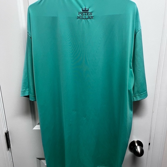 Peter Millar Summer Comfort Shirt Mens Large Green Solid Performance Jersey Polo - Picture 3 of 9